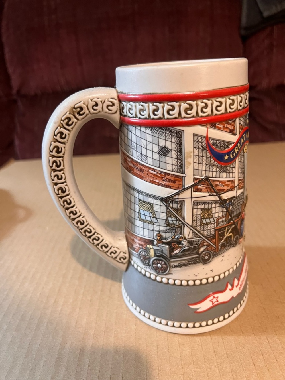 Miller High Life Ceramic Beer Stein Vintage Model T 1987 Collectible